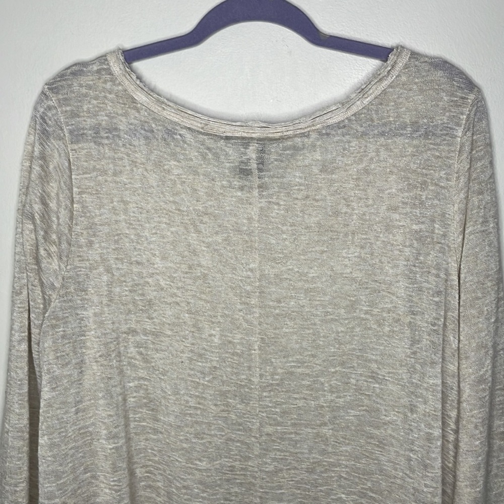 Living Doll Size 2X Ivory Lace Trim Gauzy 3/4 Sleeve Lightweight Dainty Top - Picture 10 of 11